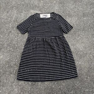 Ace & Jig Anthropologie Babydoll Black White Polkadot Mini Dress Size Small